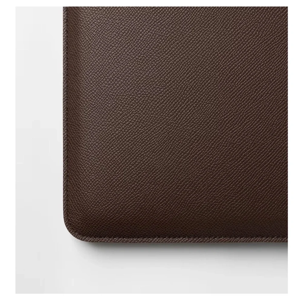 MacBook 13” Protective Sleeve Water-Resistant Faux Leather-COFFEE BROWN